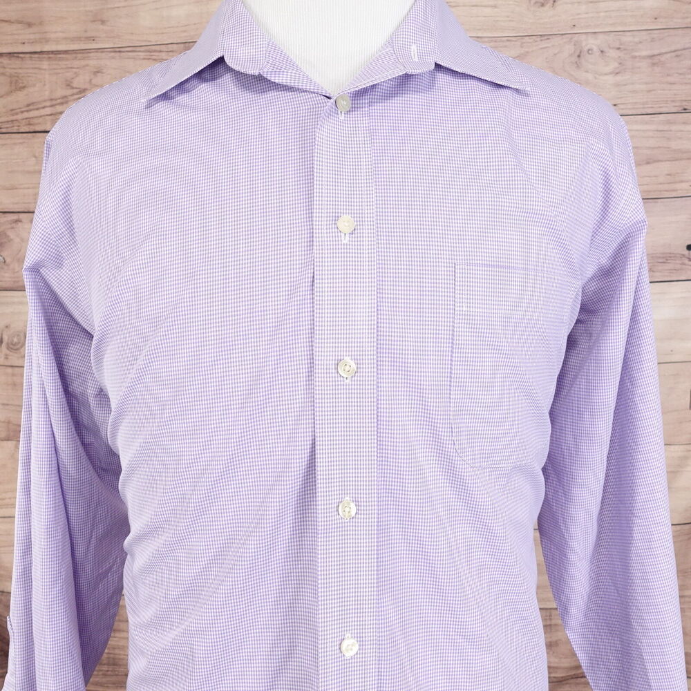 STAFFORD PERFORMANCE CLASSIC‎ FIT THE SUPER SHIRT PURPLE DRESS SHIRT 17 36-37